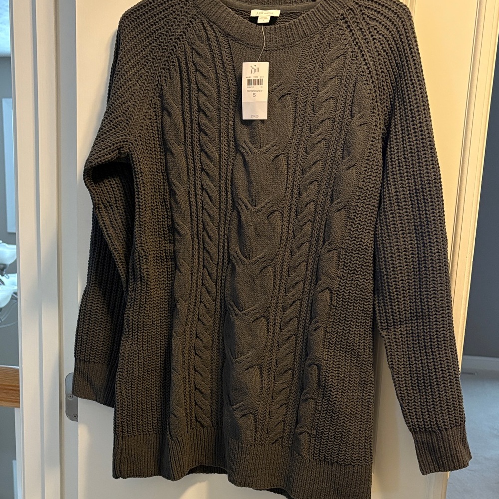 J Jill Women's Chenille Cable Knit Sweater - Dark Charcoal Oxford Gray- I have 2